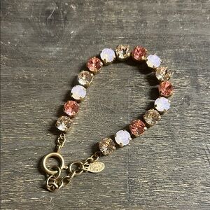 Catherine Popesco Gold and Rose Crystal Bracelet